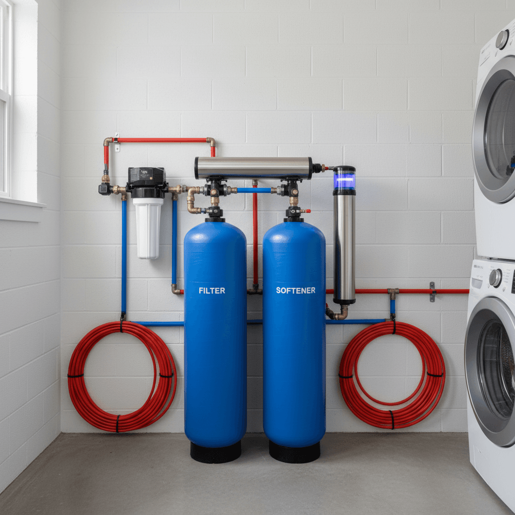 Whole-house water filtration system